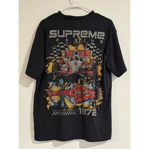 Aeropostale Men's Supreme Racing Knit Graphic Tee Shirt Black Small S 100 Cotton